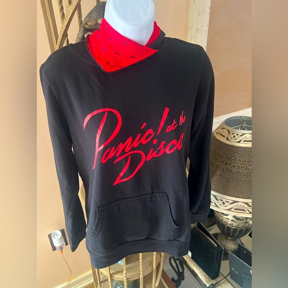 PANIC! AT THE DISCO Logo Cowl Neck Girls Pullover Hoddie M - Picture 5 of 11